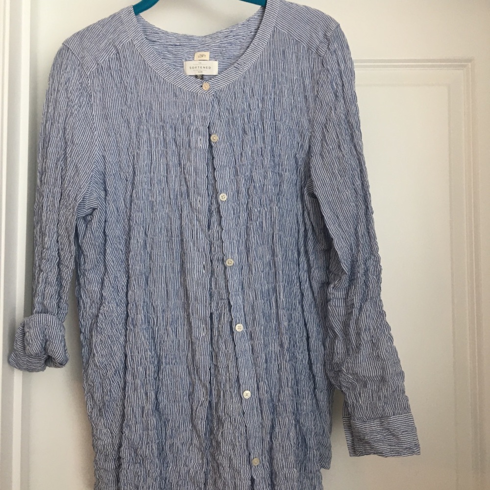 Stretch Seersucker Blouse